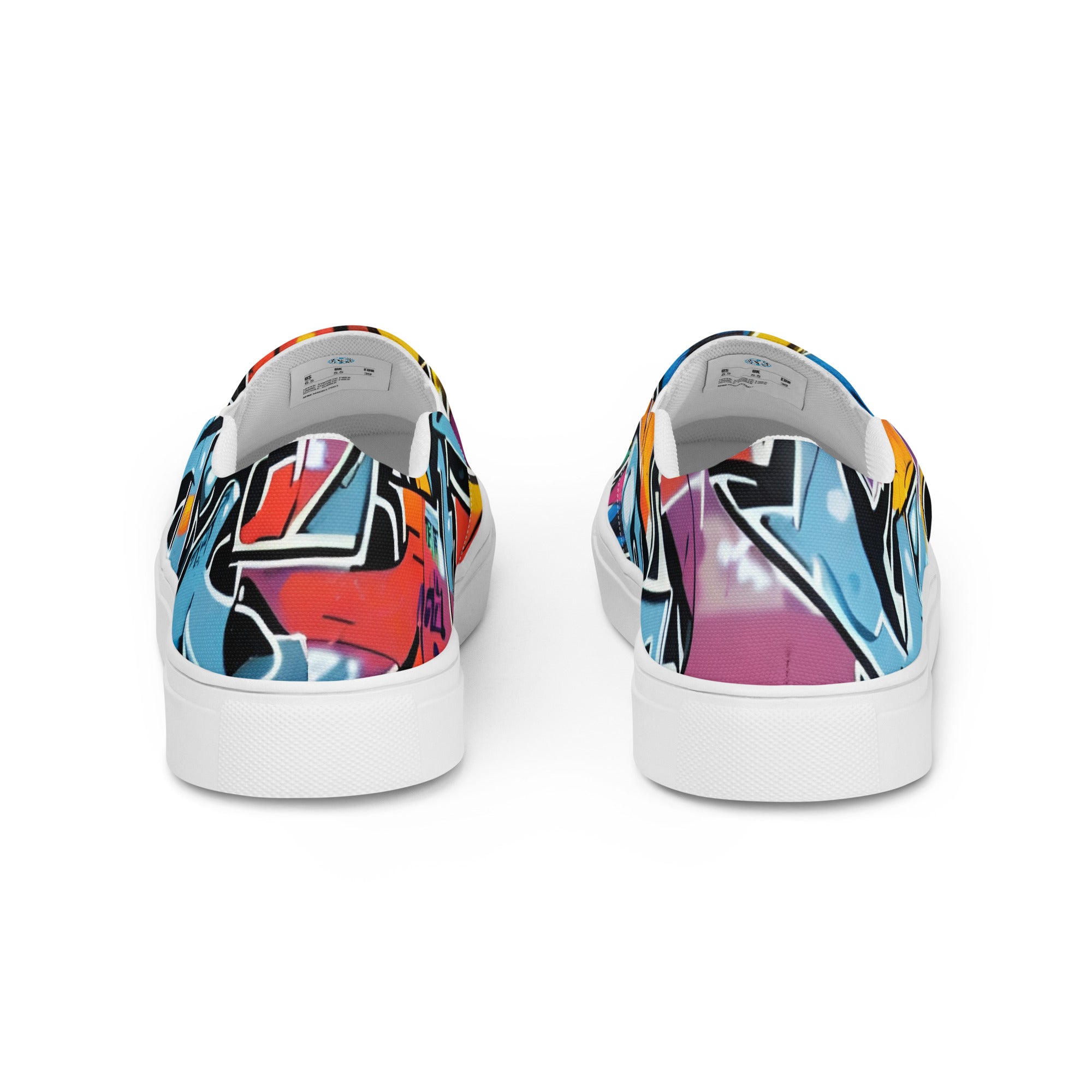 Graffiti slip-on canvas shoes