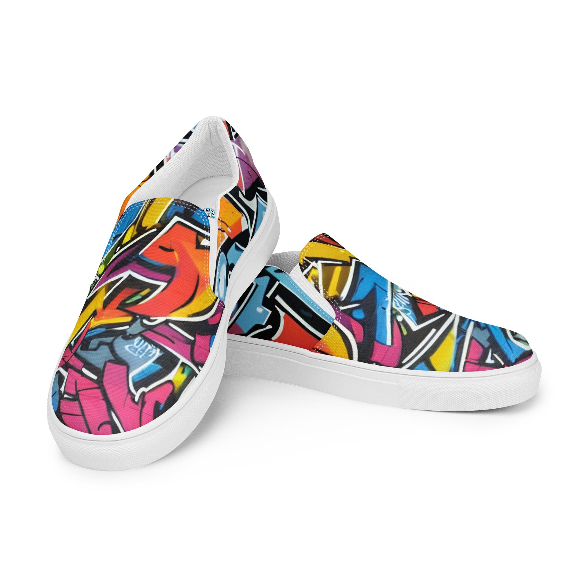 Graffiti slip-on canvas shoes