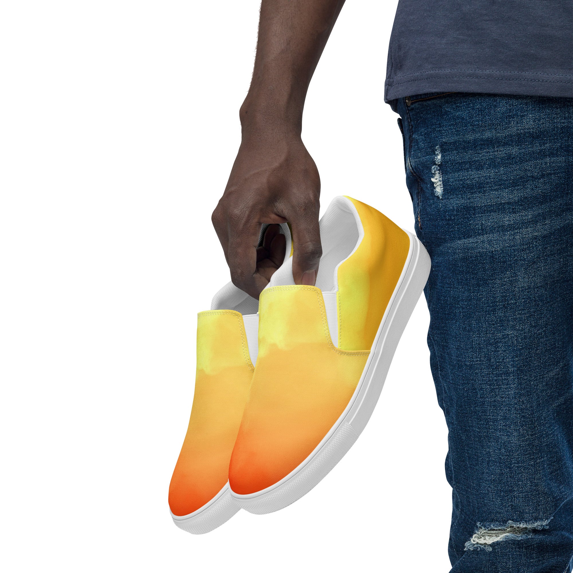 Fiery Haze Men’s slip-on canvas shoes