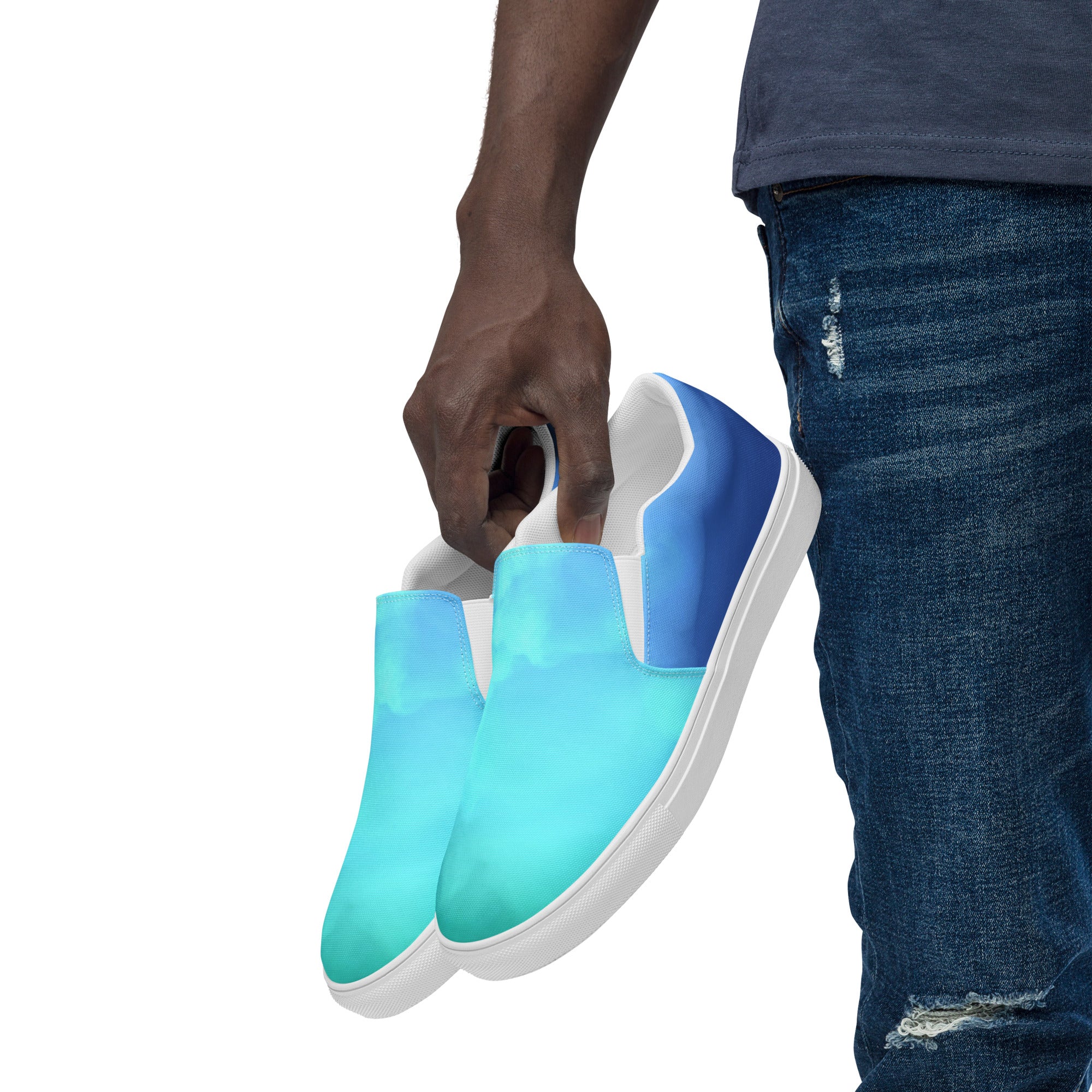 Aqua Haze Men’s slip-on canvas shoes