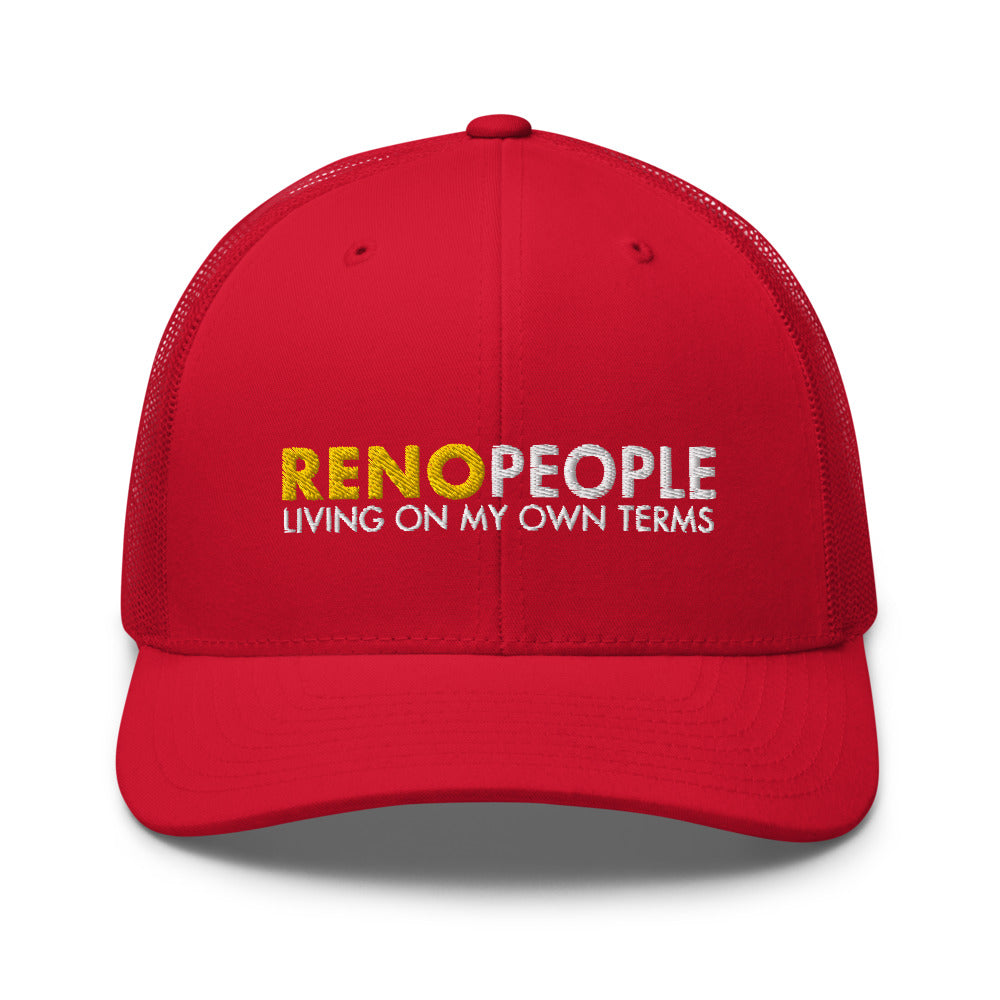 Reno People Living on my own terms Trucker Hat
