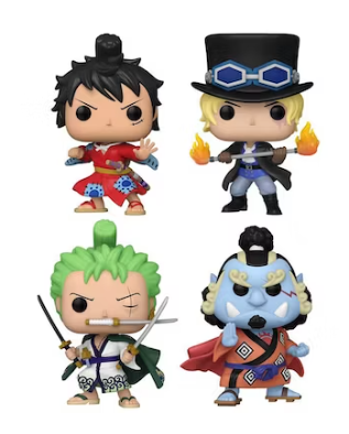 Funko Pop! Animation One Piece Luffytaro / Sabo / Roronoa Zoro / Jinbe 4 pack Glow in the Dark Vinyl Figures
