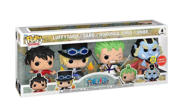 Funko Pop! Animation One Piece Luffytaro / Sabo / Roronoa Zoro / Jinbe 4 pack Glow in the Dark Vinyl Figures